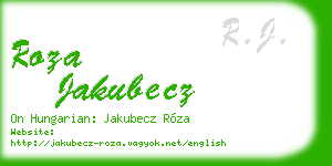 roza jakubecz business card