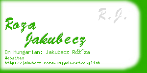 roza jakubecz business card